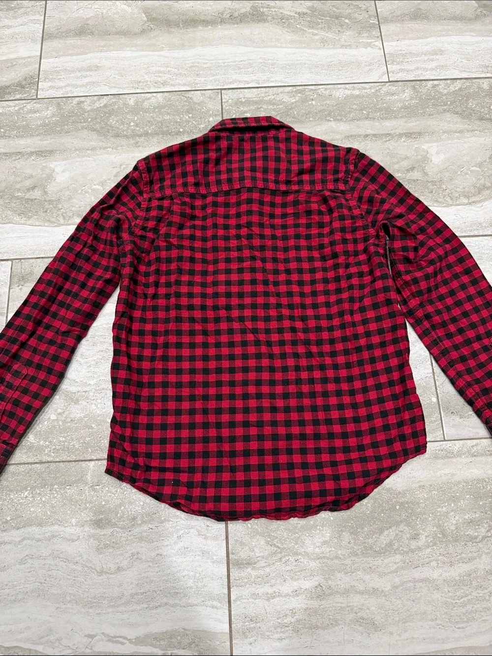 The Children's Place Red and Black Plaid Button-Down Shirt